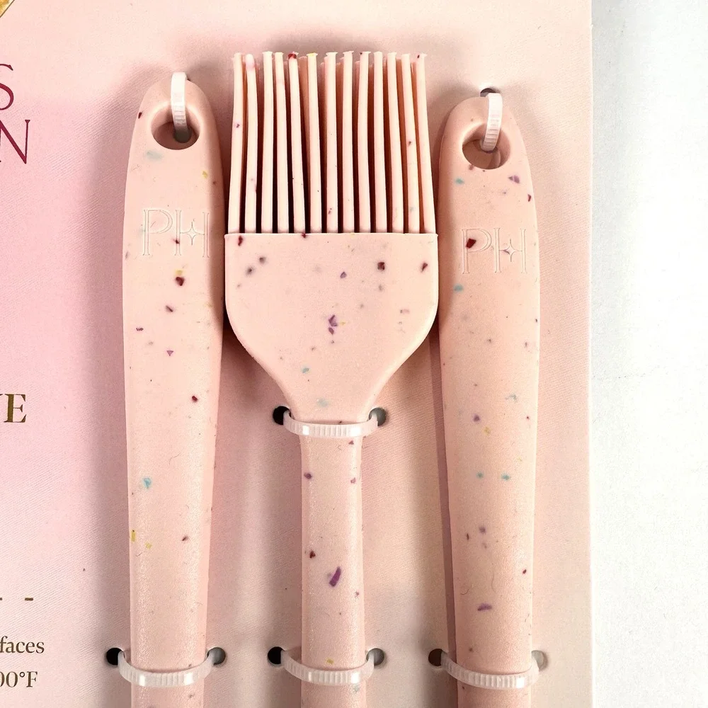 Paris Hilton Mini Silicone Kitchen Tool Set Pink Speckled 3pc 8